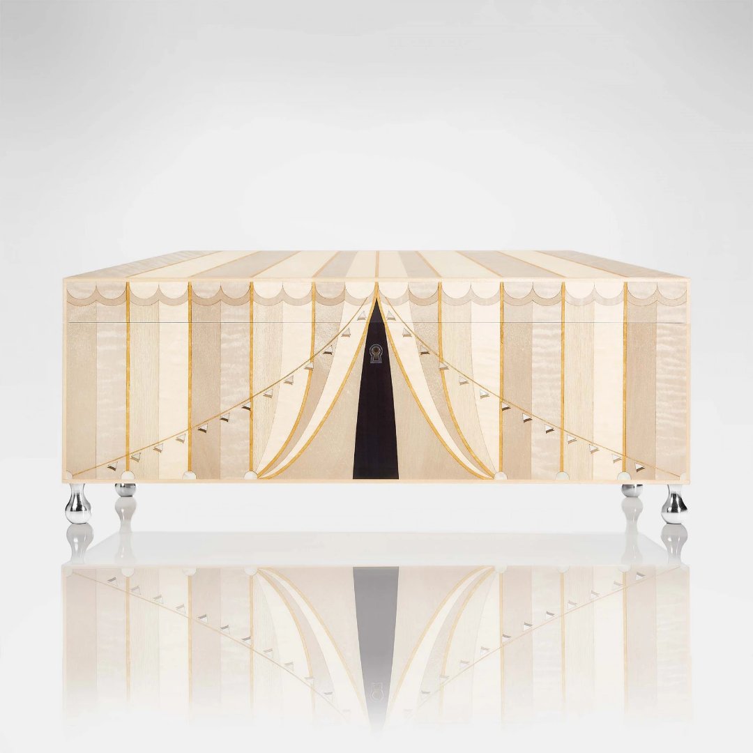 Linley Circus Jewellery Box Cream - Luxury Wooden Gift Engravable