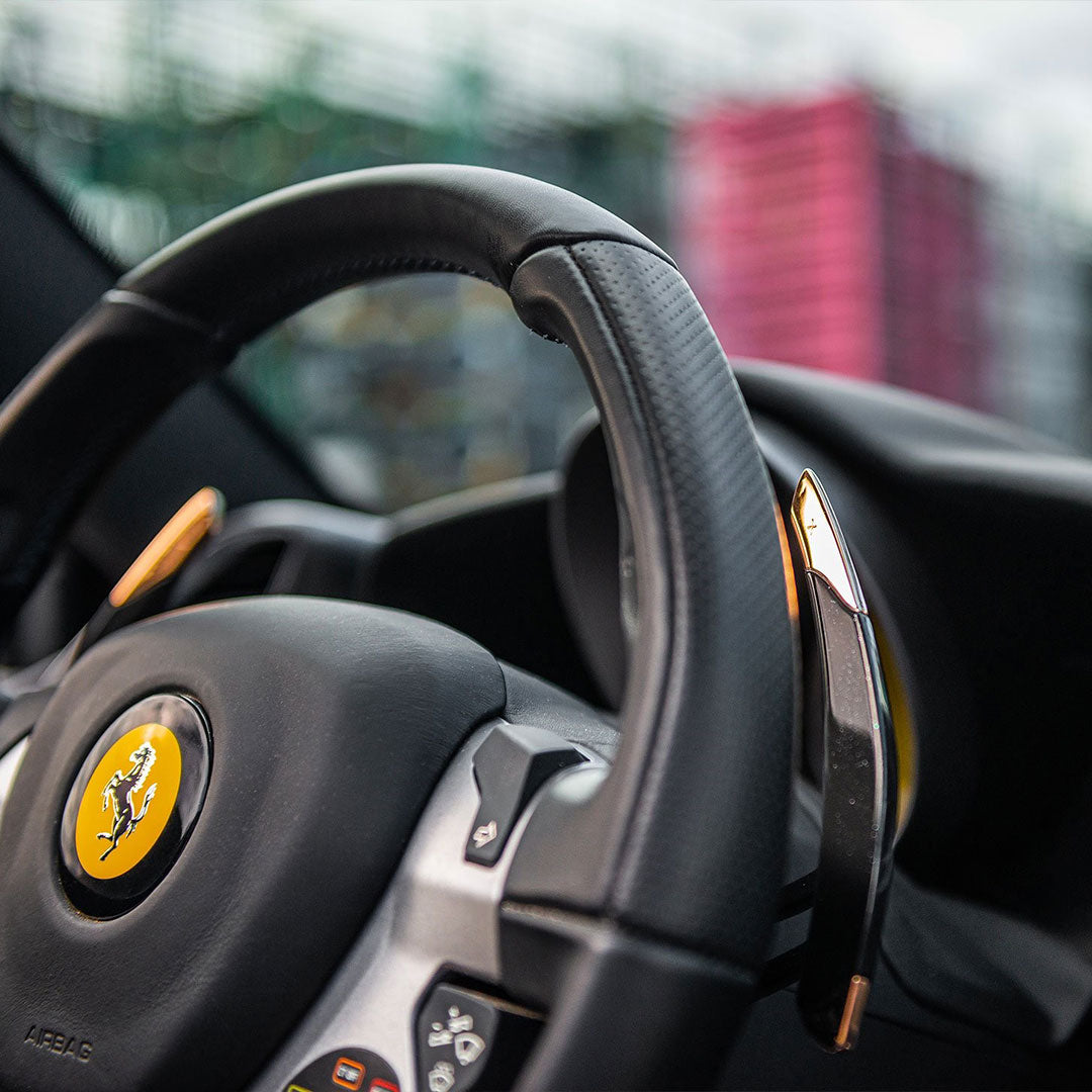 gear stick steering wheel CARA Paris Ferrari 18K Gold Paddle Shifts
