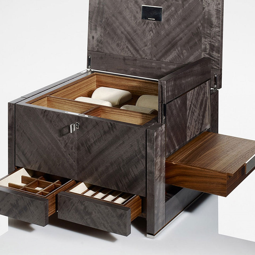 Linley Optima Box - Luxury Wooden Eucalyptus Storage with Jewellery Trays
