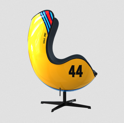 Racing & Emotion Art Egg Chair - Black Turbo Inspired