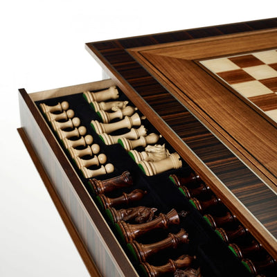 Linley Classic Games Table - Walnut Chess Pieces